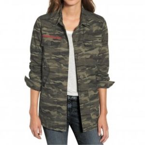 Caslon Shacket Camouflage Button Front Shirt-Jacket Camo Sz MP EUC Army Green
